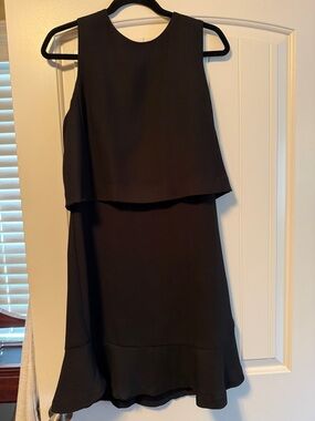 Banana Republic Black Sleeveless Layered Midi Dress
